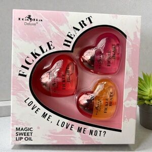 Fickle Heart Lip Oil Set - Pink, Red, Orange